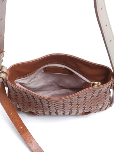 Pre-owned Bottega Veneta Intrecciato Crossbody Bag In Brown
