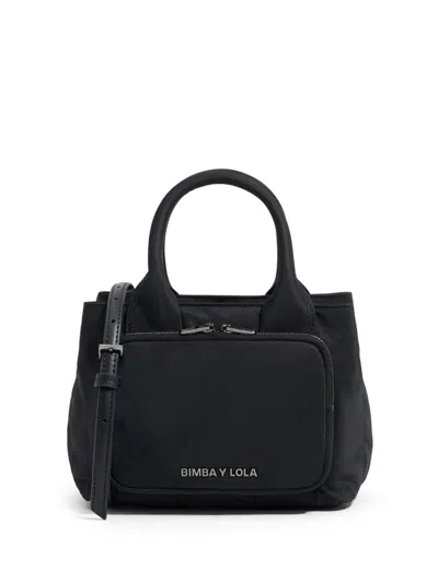 Bimba Y Lola Small Zip-pocket Tote Bag In Black