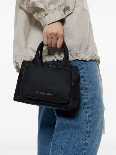 Bimba Y Lola Small Zip-pocket Tote Bag In Black