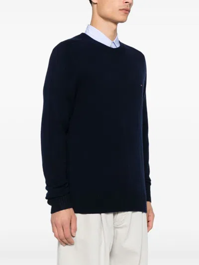 Tommy Hilfiger Wool Crew-neck Sweater In Blue