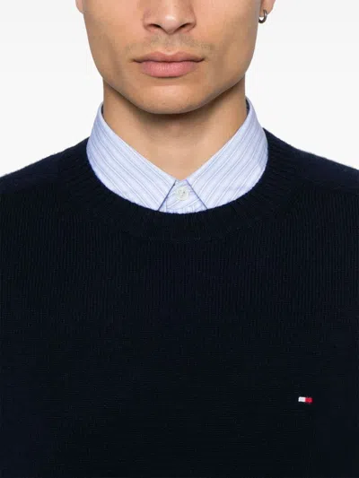 Tommy Hilfiger Wool Crew-neck Sweater In Blue