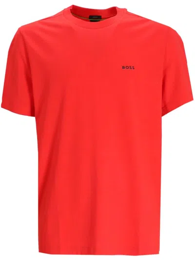 Shop Hugo Boss Logo-print T-shirt In Red