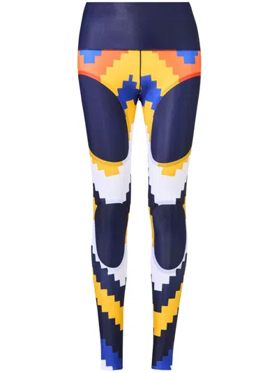 Perfect Moment Chevron Compression Legging In Blue
