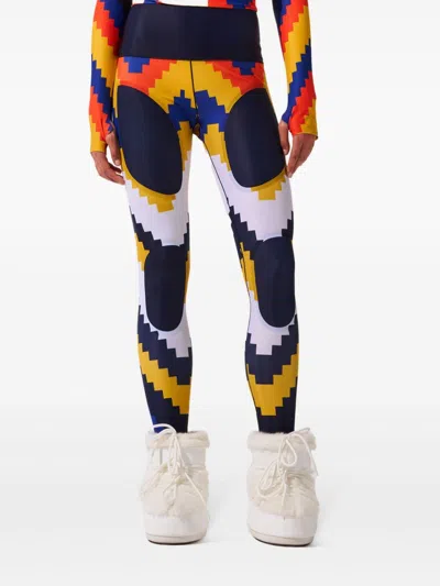 Perfect Moment Chevron Compression Legging In Blue