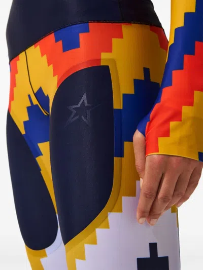 Perfect Moment Chevron Compression Legging In Blue
