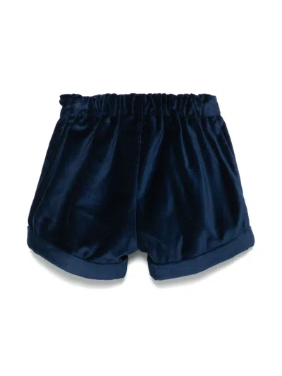 Siola Velvet Shorts In Blue