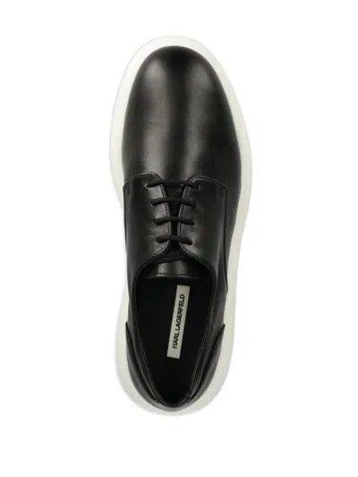 Karl Lagerfeld Lace Up Derby Shoes In Black