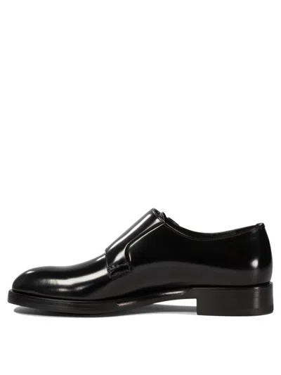 Prada Double-buckle Loafers In Black