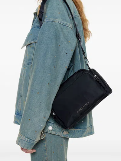 Bimba Y Lola Medium Panelled Crossbody Bag In Black