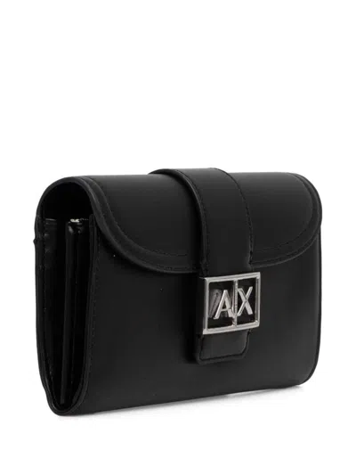 Shop Armani Exchange Logo-plaque Wallet In Black