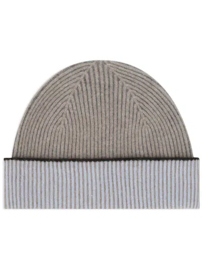 Shop Zegna Ribbed-knit Beanie In Grey