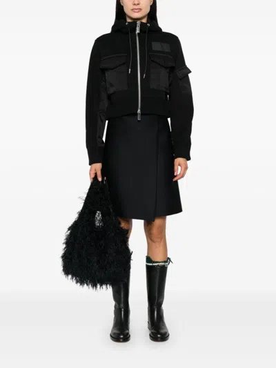 Sacai Cropped Jacket In Black