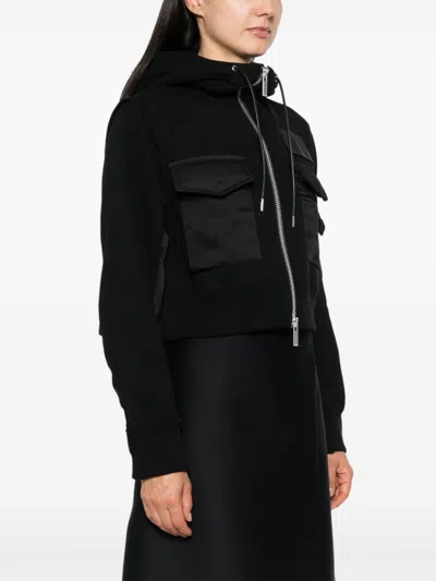 Sacai Cropped Jacket In Black