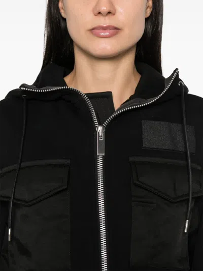 Sacai Cropped Jacket In Black