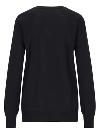 Jil Sander Knit Crewneck Sweater Raglan Sleeves In Blue