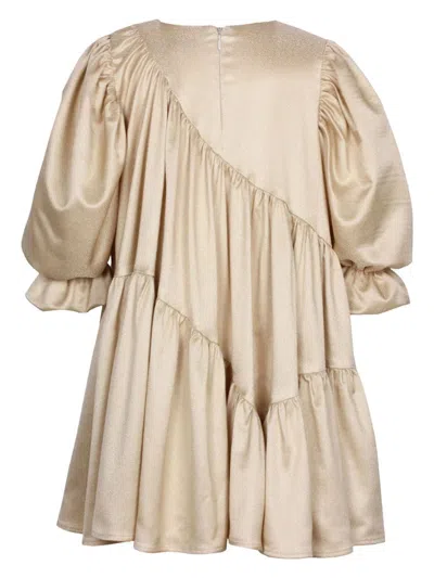 Jessie And James Ruffled Dress In Gold