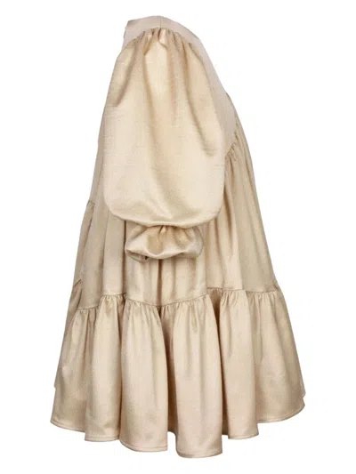 Jessie And James Ruffled Dress In Gold