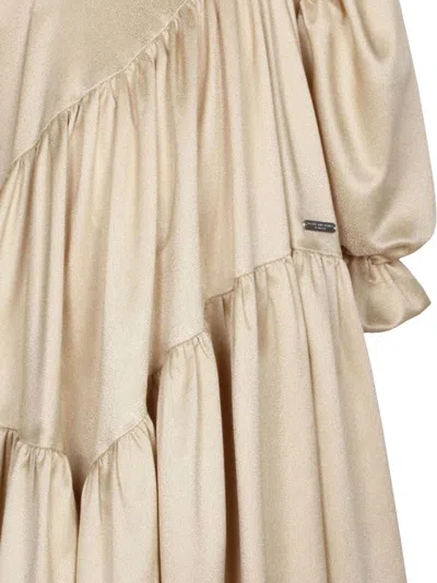 Jessie And James Ruffled Dress In Gold