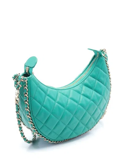 Pre-owned Chanel 2021 Moon Shoulder Bag In Green