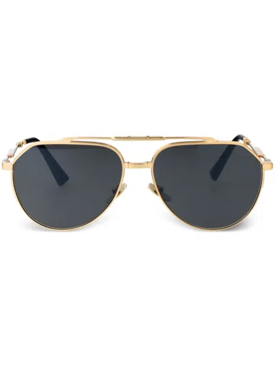 Shop Dolce & Gabbana Pilot-frame Sunglasses In Gold