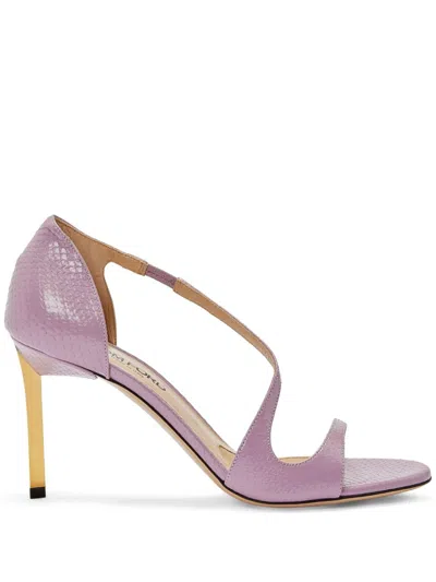Tom Ford Asymmetrical Snake-embossed Stiletto Pumps In Purple
