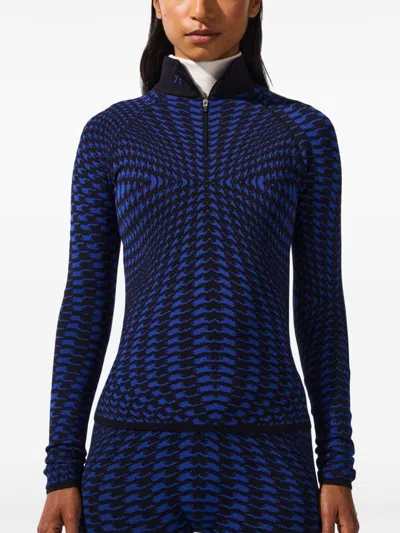 Perfect Moment Perfect Jacquard Base Layer In Blue