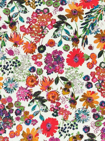 Bimba Y Lola Floral-print Scarf In White