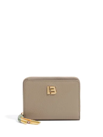 Bimba Y Lola Logo-plaque Wallet In Neutrals