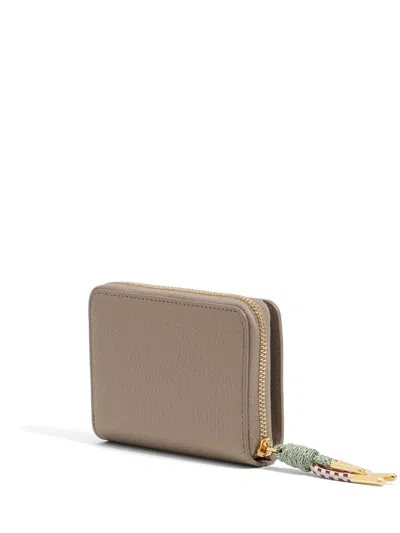 Bimba Y Lola Logo-plaque Wallet In Neutrals