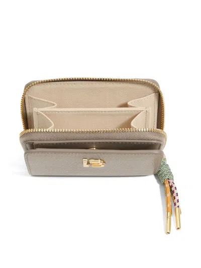 Bimba Y Lola Logo-plaque Wallet In Neutrals