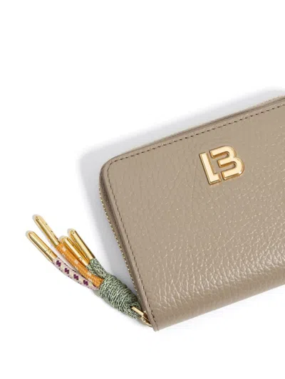 Bimba Y Lola Logo-plaque Wallet In Neutrals