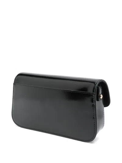 Tory Burch Robinson Spazzolato Leather Shoulder Bag In Black