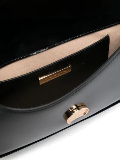 Tory Burch Robinson Spazzolato Leather Shoulder Bag In Black