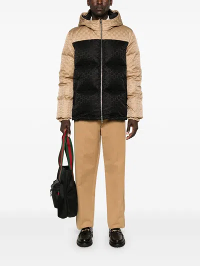 Gucci Gg Nylon Puffer Jacket In Black