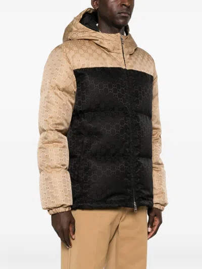 Gucci Gg Nylon Puffer Jacket In Black