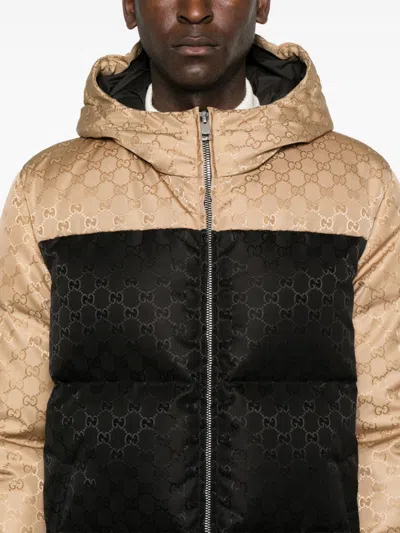 Gucci Gg Nylon Puffer Jacket In Black