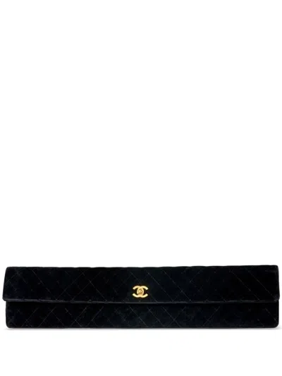 Pre-owned Chanel 1989-1991 Classic Flap Clutch Bag In Black