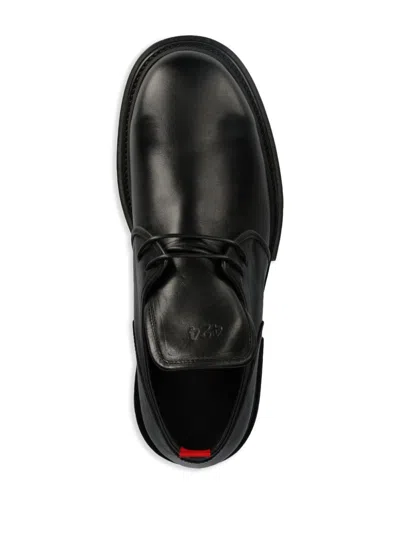 Shop 424 Leather Derby Shoes In Black