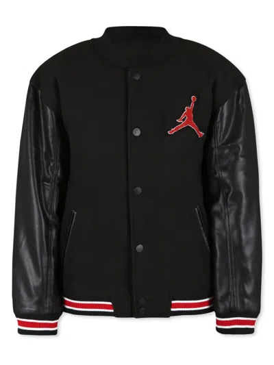 Jordan Big Boys Varsity Baseball Jacket In Black