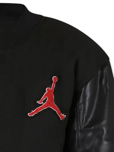 Jordan Big Boys Varsity Baseball Jacket In Black