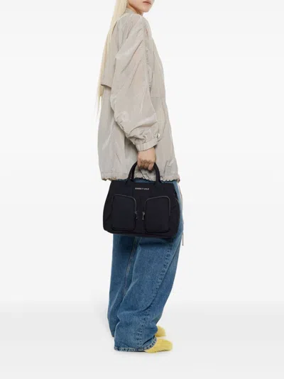 Bimba Y Lola Large Zip-pocket Tote Bag In Black