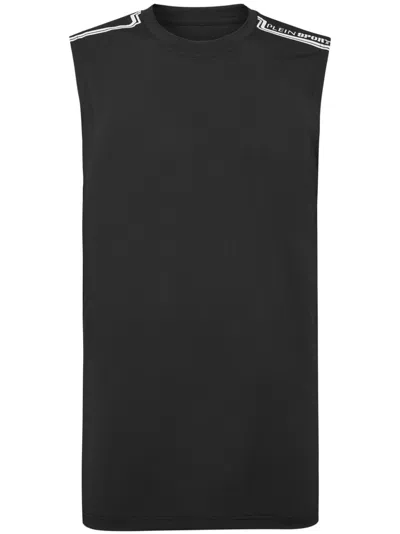 Plein Sport Sleeveless T-shirt Round Neck Ss In Black