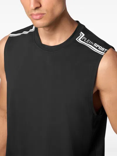Plein Sport Sleeveless T-shirt Round Neck Ss In Black