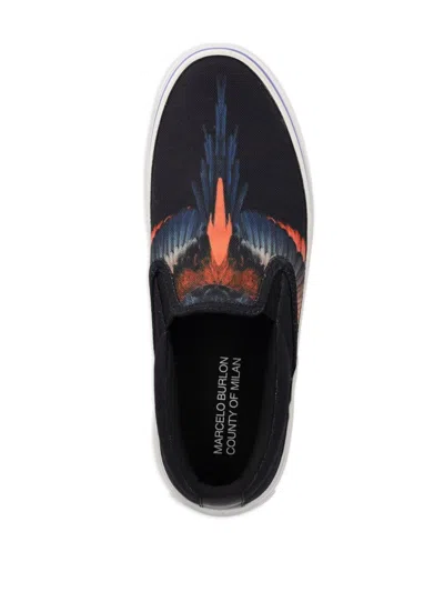 Marcelo Burlon County Of Milan Icon Wings Sneakers In Black