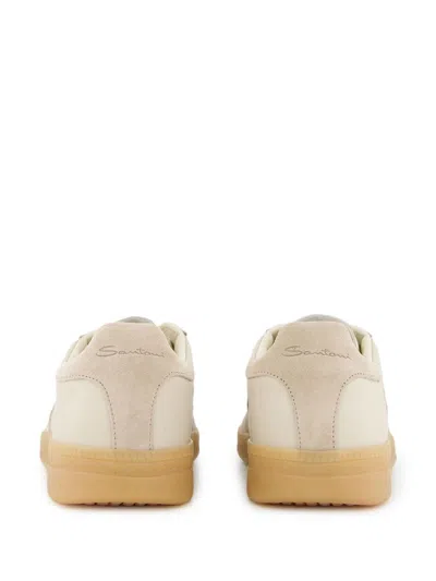 Santoni Dbs Oly Trainers In Neutrals