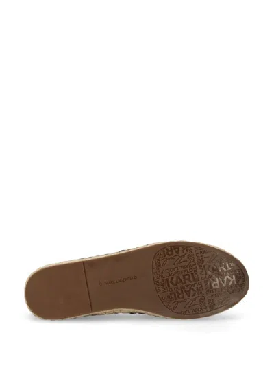 Karl Lagerfeld Embroidered Logo Denim Espadrilles In Black