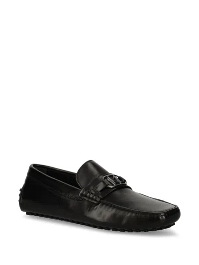 Shop Karl Lagerfeld Logo-plaque Loafers In Black