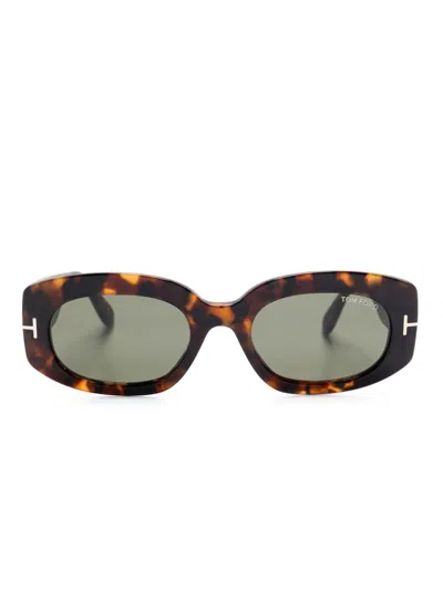 Shop Tom Ford Cielle Sunglasses In Brown