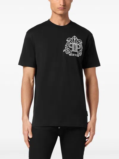 Philipp Plein Skull&bones T-shirt In Black