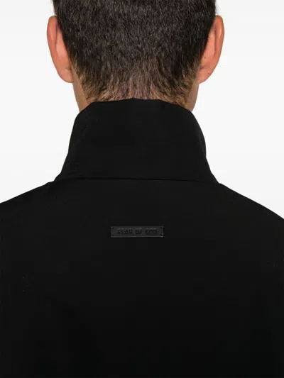 Fear Of God Black Nylon Bomber With High Collar In Black